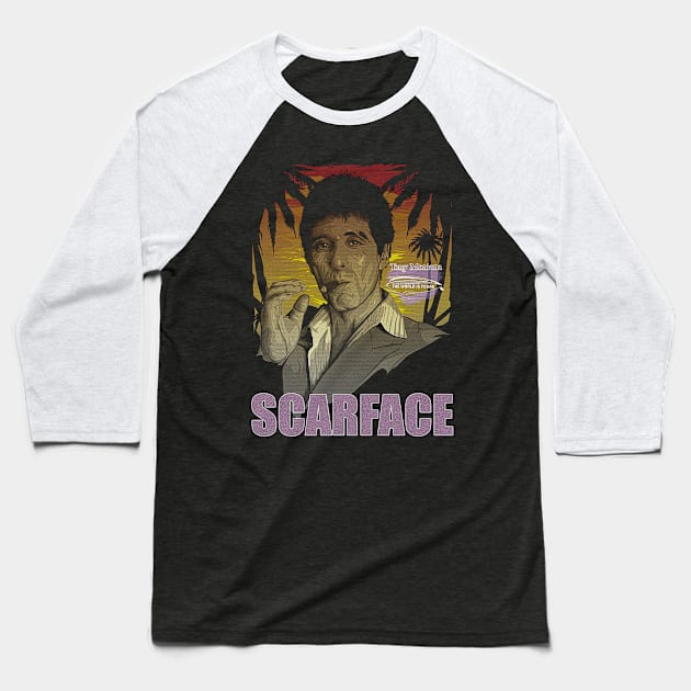 Tony Montana - SCARFACE Baseball T-Shirt by Chairrera